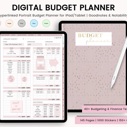 Ipad Budget Planner Digital Budget Planner 20222023 Etsy