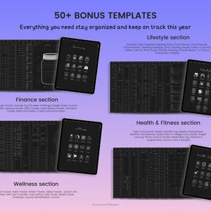 2026 Digital Planner, 2026 Journal, Dark Mode Digital Planner for 2026, 2026 Diary dark Screen, Portrait Planner, Goodnotes, iPad and Tablet image 9