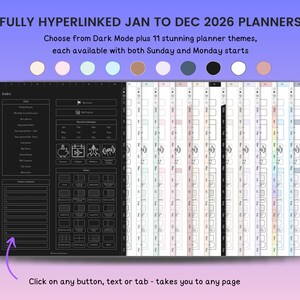 2026 Digital Planner, 2026 Journal, Dark Mode Digital Planner for 2026 ...