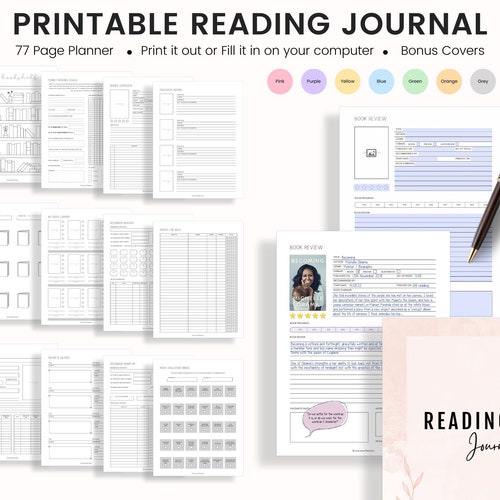 Printable Reading Journal Printable Book Tracker Printable - Etsy