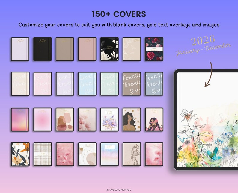2026 Digital Planner, 2026 Journal, Dark Mode Digital Planner for 2026, 2026 Diary dark Screen, Portrait Planner, Goodnotes, iPad and Tablet image 10