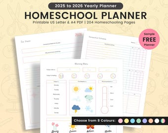 Homeschool planner, Printable Homeschool Planner, Homeschool, 2025 2026 Homeschool, Homeschool Journal, Homeschool Planner, Home-schooling