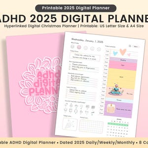Printable ADHD Planner: Daily, Weekly, Monthly Life Planner (US Letter & A4)