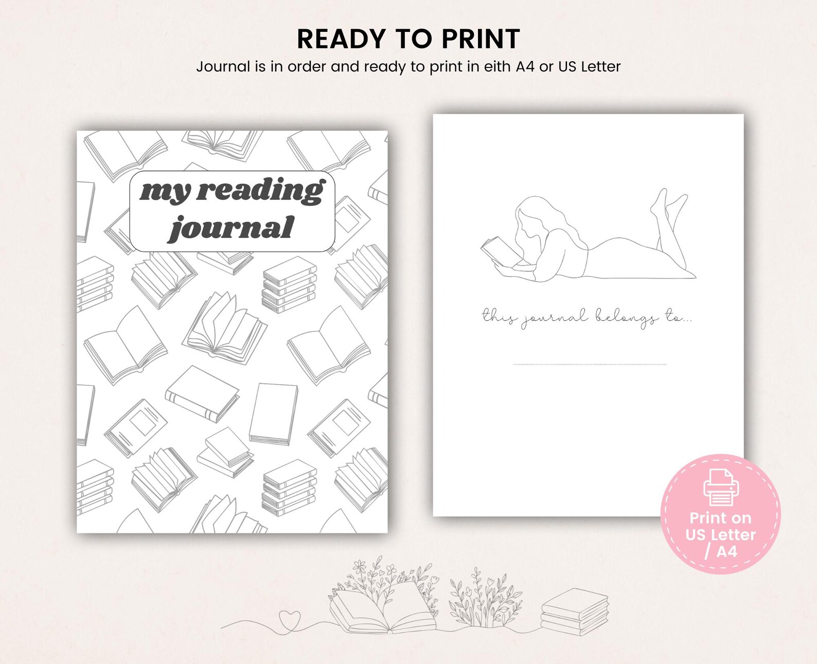 Printable Reading Journal: Fillable Book Tracker (digital Download) - Etsy
