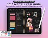 2025 Dark Mode Digital Planner, 2025 Digital Planner, Dark Mode Dated 2025 Planner, Hyperlinked Digital Planner, Dark Mode 2025 Planner