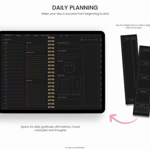 Dark Mode Digital Planner: Hyperlinked, Undated (landscape) - Etsy