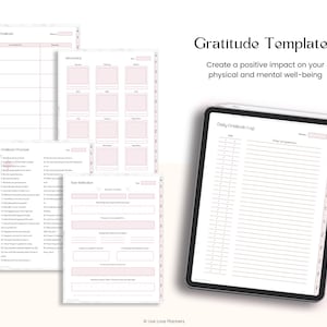 Gratitude Journal, Daily Affirmation Prompts, Mindfulness Journal, Self Care Mental Health Tracker For Goodnotes iPad and Android PDF image 6