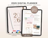 2026 Planner, 2026 Digital Planner, 2026 Planner Digital, 2026 Planner, 2026 Dated Planner, Hyperlinked Planner, Goodnotes 2026 Planner iPad