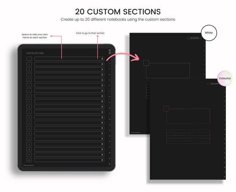 Dark Mode Digital Notebook Dark Mode Digital Journal Lined Etsy