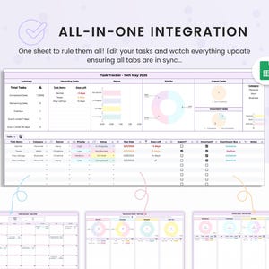 Google Sheets Task Tracker, Digital Planning Spreadsheet, Smart ...