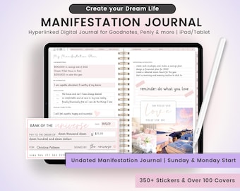 Manifestation Workbook, Gesetz der Anziehungskraft Journal, tägliche Anweisungen, mit Hyperlink, digitaler Download, für Goodnotes Notability iPad