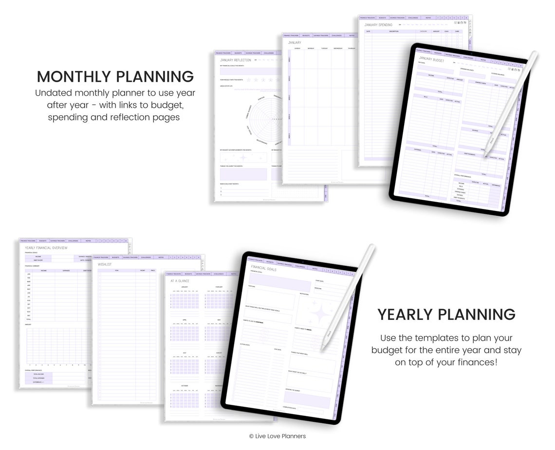 Digital Budget Planner Finance Tracker Finance Planner Etsy