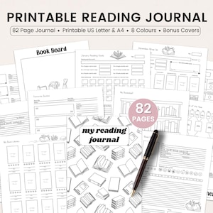 Printable Reading Journal, Fillable Reading Journal, Reading Journal, Printable Book Tracker, Printable Reading Tracker, Book Journal