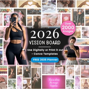 Vision Board Kit, Vision Board 2026, Zielplaner, Manifestationstagebuch, Zielfestlegungsplaner, Vision Board Zubehör, Dream Board
