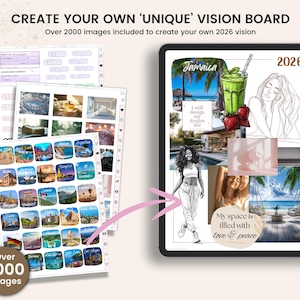 Vision Board Kit, 2026 Vision Board, Goal Planner, Manifestation journal, Goal Setting planner, Vision Board Supplies, Dream board image 2