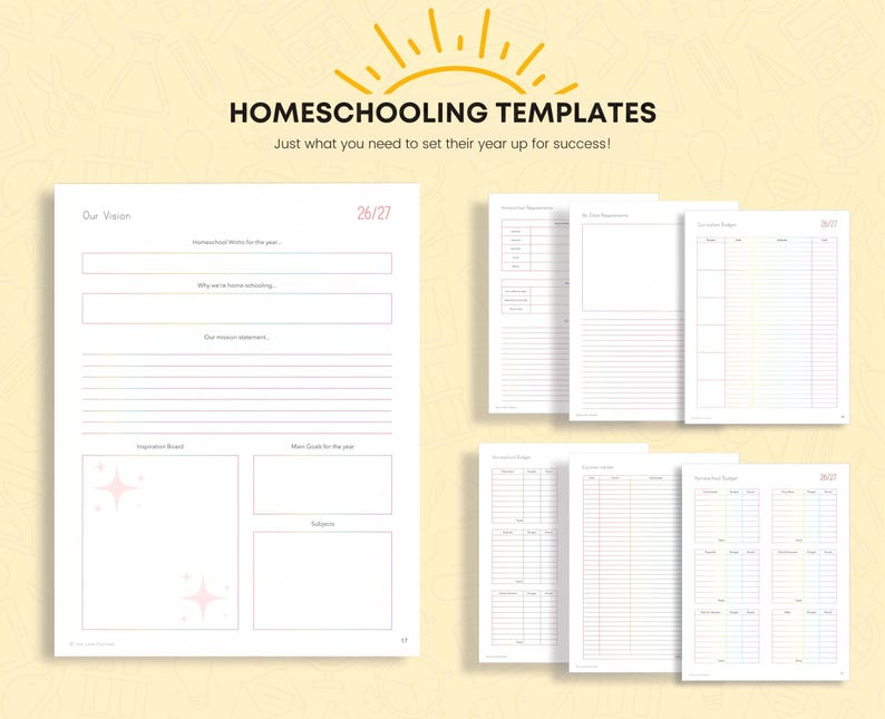 Printable Homeschool Planner 2026-2027: US Letter & A4 (Digital Download) image 3