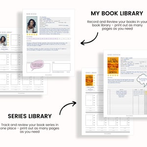 Printable Reading Journal, Fillable Reading Journal, Reading Journal, Printable Book Tracker, Printable Reading Tracker, Book Journal