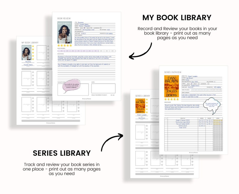 Printable Reading Journal, Fillable Reading Journal, Reading Journal, Printable Book Tracker, Printable Reading Tracker, Book Journal