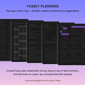 2026 Digital Planner, 2026 Journal, Dark Mode Digital Planner for 2026 ...