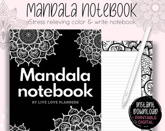 Mandala Malbuch | Malvorlagen für Erwachsene | Druckbare Mandala Malvorlagen | Mandala Notizbuch, Mandala Digitales Malbuch