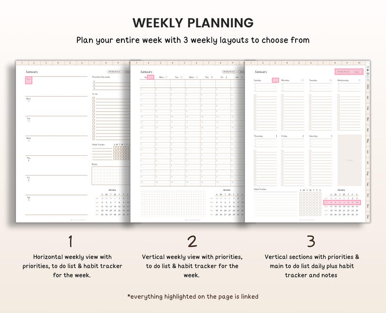 2026 Planner, 2026 Digital Planner, 2026 Planner Digital, 2026 Planner, 2026 Dated Planner, Hyperlinked Planner, Goodnotes 2026 Planner iPad image 6