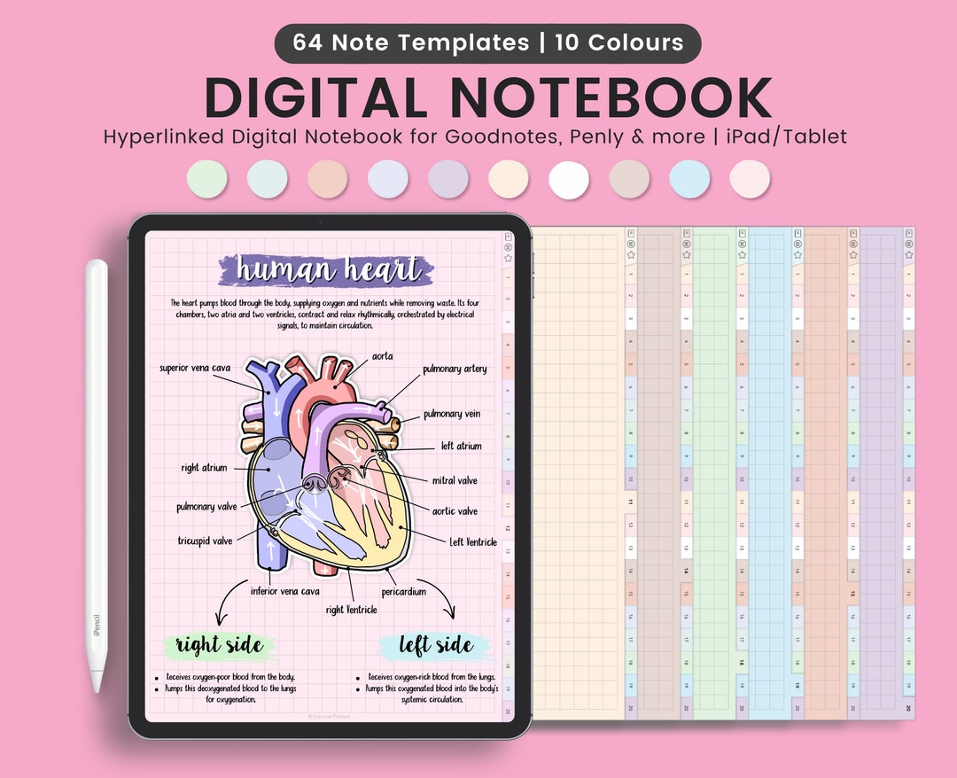 Digital Notebook: 20-section Hyperlinked Journal With 64 Templates (for ...