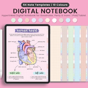Digital Notebook, Digital Journal, Student Notebook, Notebook with Tabs, Note Templates, Note Paper, Note Taking, Lined | For iPad & Tablet