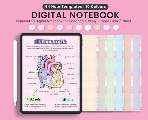 Digital Notebook: 20-Section Hyperlinked Journal with 64 Templates (For iPad & Tablet)