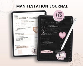 Digital Manifestation Journal, Law of Attraction, Gratitude Prompts, Hyperlinked, Digital Download, For Goodnotes Notability iPad