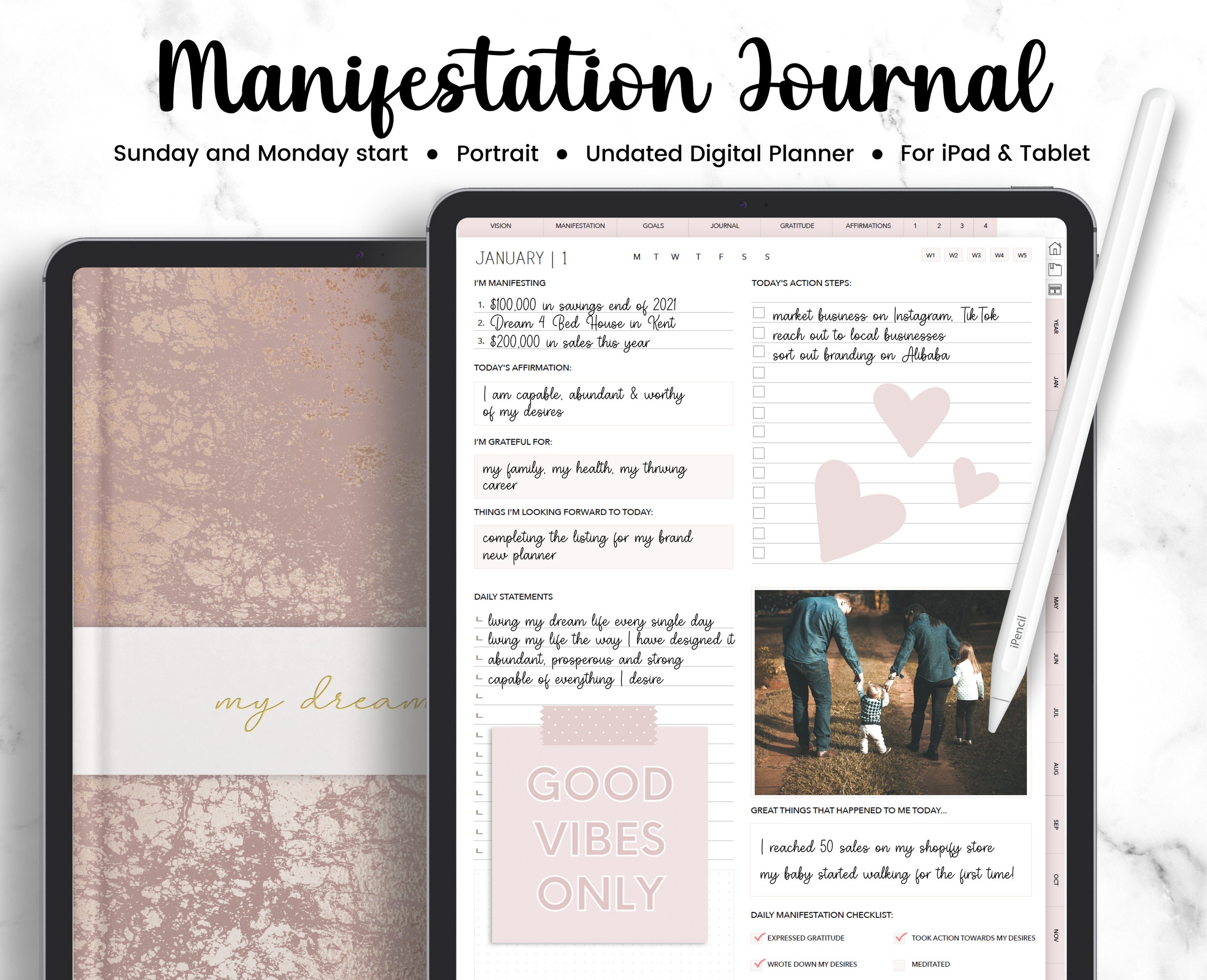 Manifestation Journal Portrait Manifestation Workbook Etsy