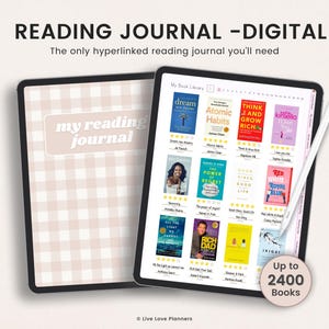 Reading Journal, Portrait Reading Journal, Digital Reading Journal, Book Tracker, Reading Tracker, Book Reading Journal, Log for Goodnotes