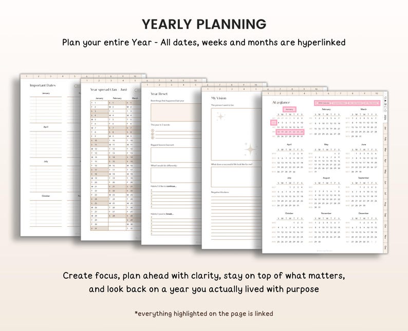 2026 Planner, 2026 Digital Planner, 2026 Planner Digital, 2026 Planner, 2026 Dated Planner, Hyperlinked Planner, Goodnotes 2026 Planner iPad image 4