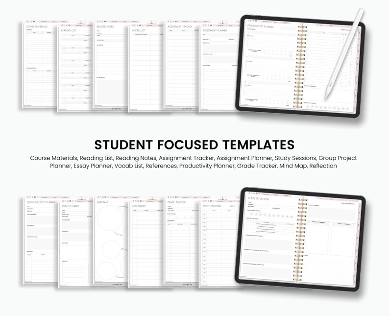 Student Planner Academic Planner for Students Undated Etsy UK