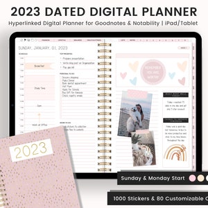 2023 Digital Planner, 2023 Planner, Dated Planner for 2023, Hyperlinked Digital Life Planner, 2023 Digital Planner for GoodNotes Notability