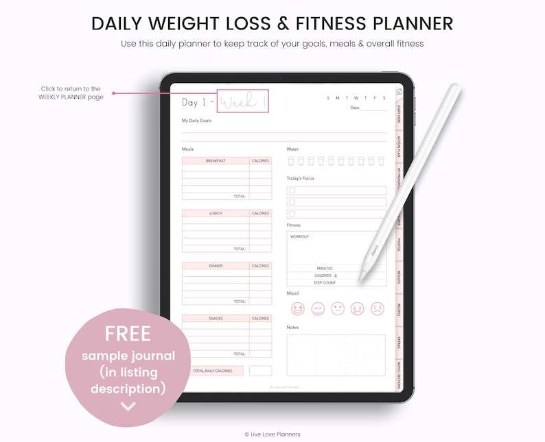 Weight Loss Journal, Weightloss Journal, Weight Loss, Workout Planner, Health & Fitness Goals, Meal Planner, Fitness Journal,Fitness Planner