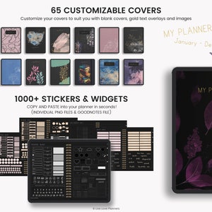May include: A digital planner with 65 customizable covers, 1000+ stickers and widgets, and the text "My Planner" and "January - December".