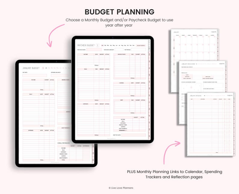 Digital Budget Planner: Finance Tracker, GoodNotes Compatible (Portrait) (PDF Download image 4