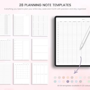 Digital Note Paper, Digital Notes, Note Paper, Lined, Grid, Dotted, Blank, Cornell and Schedule Note Templates For iPad ONLY image 8