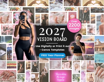 Vision Board Kit, 2027 Vision Board, Goal Planner, Manifestation journal,  Goal Setting planner, Vision Board Supplies, Dream board