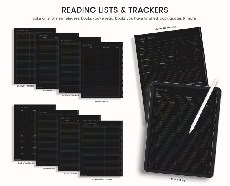 Reading Journal, Portrait Reading Log, Digital Reading Journal, Book Tracker, Reading Tracker, Book Journal, Reading Journal for Goodnotes image 6