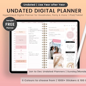 Undated Digital Planner Goodnotes, Undated Landscape Digital Planner, GoodNotes Planner, Undated Planner Hyperlinked Undated Digital Planner