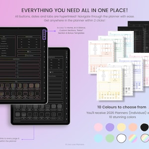 ADHD Planner 2026, 2026 Digital Planner, 2026 ADHD Digital Planner, Daily Planner,Weekly Monthly Life Planner For Goodnotes iPad Android PDF image 2