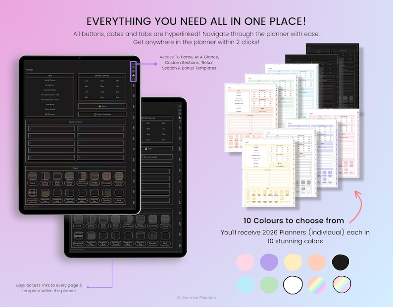 ADHD Planner 2026, 2026 Digital Planner, 2026 ADHD Digital Planner, Daily Planner,Weekly Monthly Life Planner For Goodnotes iPad Android PDF image 2