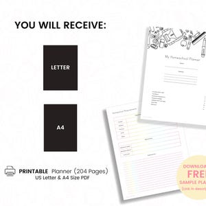 Printable Homeschool Planner 2026-2027: US Letter & A4 (Digital Download) image 10