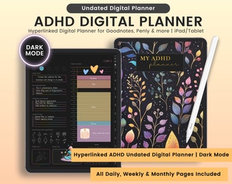 ADHS Digitaler Planer, Undatierter ADHS Digitaler Planer für Erwachsene, Digitaler Adhd Planer, Adhd Journal, Digitaler Adhd Planer, Digitaler Planer