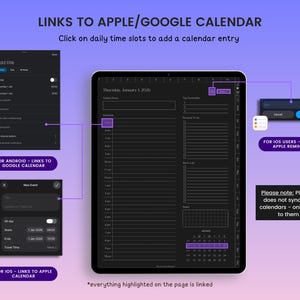2026 Digital Planner, 2026 Journal, Dark Mode Digital Planner for 2026 ...