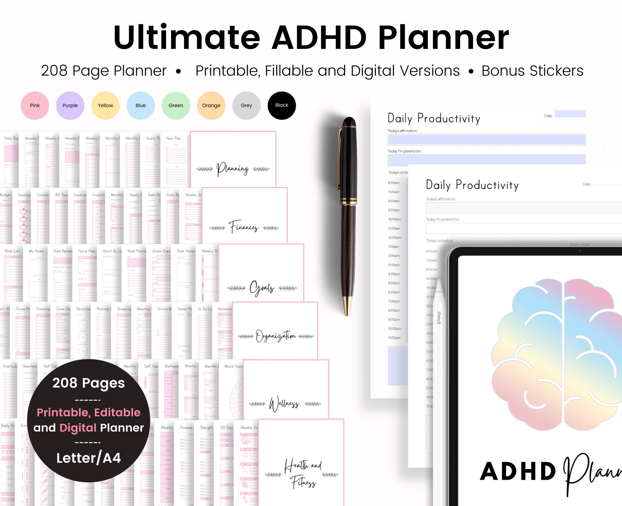 Printable ADHD Planner ADHD Planner for Adults Life Planner - Etsy UK