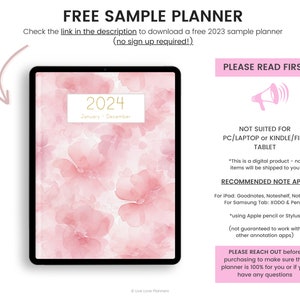 2024 Digital Planner, 2024 Digital Planner for Goodnotes, Portrait Planner, 2024 Planner, Hyperlinked 2024 Digital Planner image 2