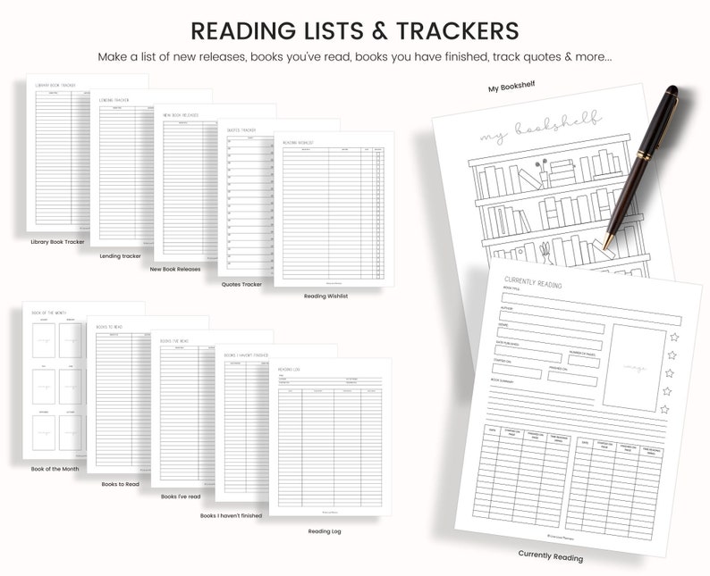 Printable Reading Journal, Fillable Reading Journal, Reading Journal, Printable Book Tracker, Printable Reading Tracker, Book Journal