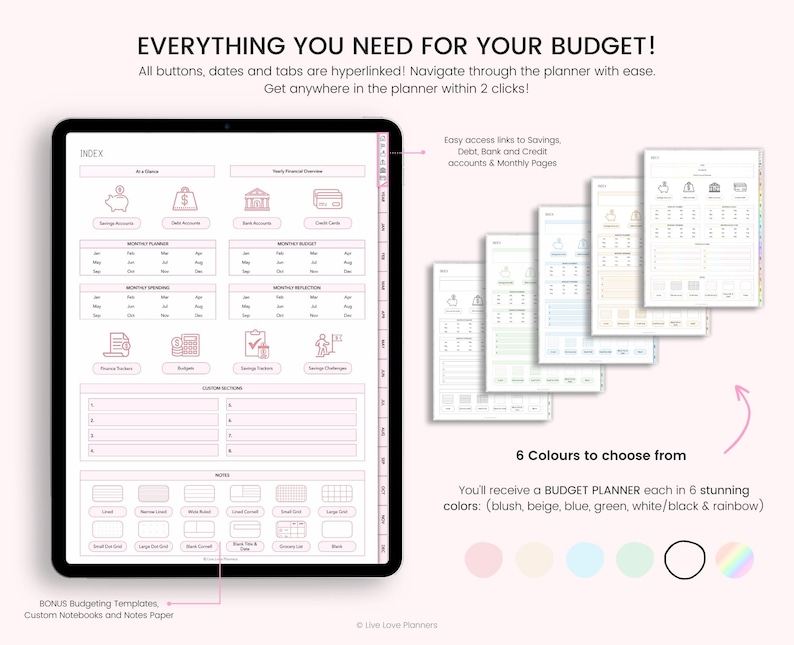 Digital Budget Planner: Finance Tracker, GoodNotes Compatible (Portrait) (PDF Download image 3